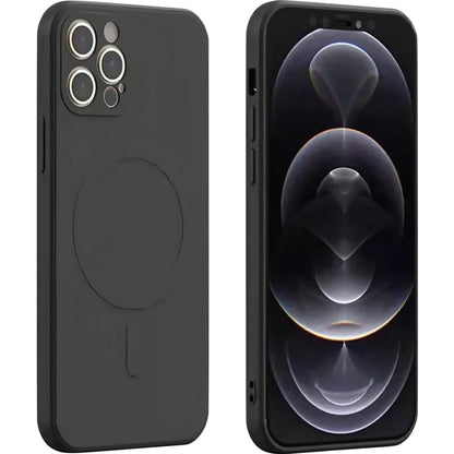 Husa protectie Klevo compatibila cu iPhone 12 Pro (6.1), Liquid MagSafe, ring-shaped, magnetica, Negru
