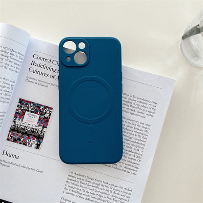 Husa protectie Klevo compatibila cu iPhone 12 (6.1), Liquid MagSafe, ring-shaped, magnetica, Albastru