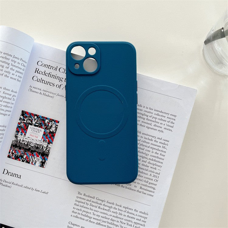 Husa protectie Klevo compatibila cu iPhone 13 (6.1), Liquid MagSafe, ring-shaped, magnetica, Albastru