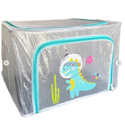 Cutie de Depozitare, Klevo, pentru Camera Copiilor, 66L, din PVC, Model Dinozaur, 50 x 40 x 33 cm, Transparent