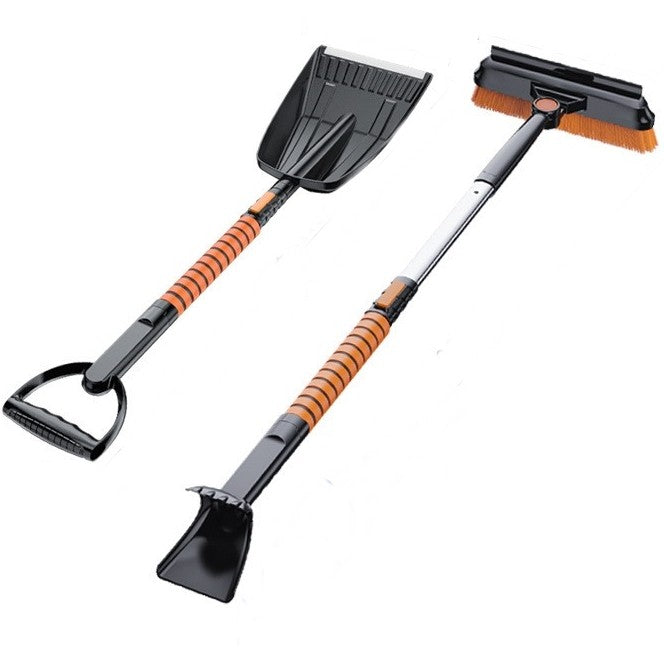 Lopata pentru zapada Klevo, 5 in 1, Perie, Racleta, 2 tipuri de Lopeti, Rotativa, Telescopica, Detasabila, Material Aluminiu si ABS, 100 x 25 cm, negru