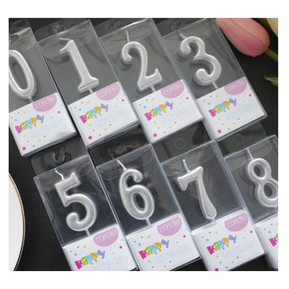 Lumanare de Tort, Klevo, Model Cifra 2, Party, 4.5 x 2.5 cm, din Parafina, Argintiu