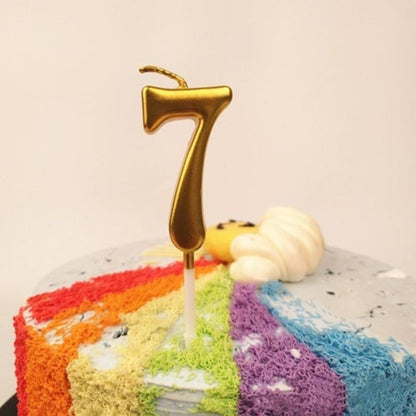 Lumanare de Tort, Klevo, Model Cifra 7, Party, 4.5 x 2.5 cm, din Parafina, Auriu