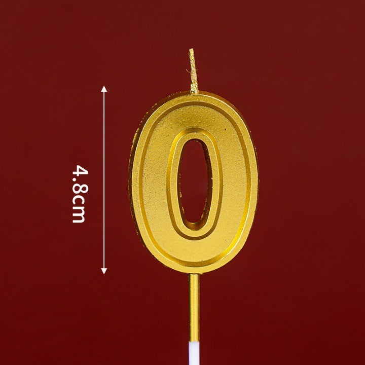 Lumanare pentru Tort Cifra 0, Klevo, 4.8 cm, Aniversare, Aurie