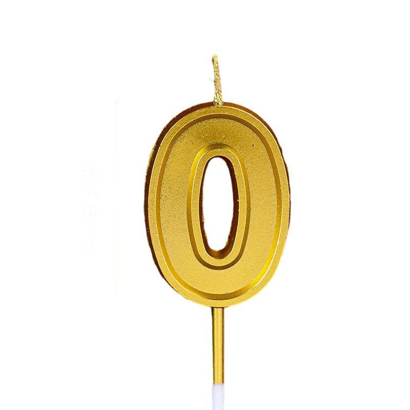Lumanare pentru Tort Cifra 0, Klevo, 4.8 cm, Aniversare, Aurie