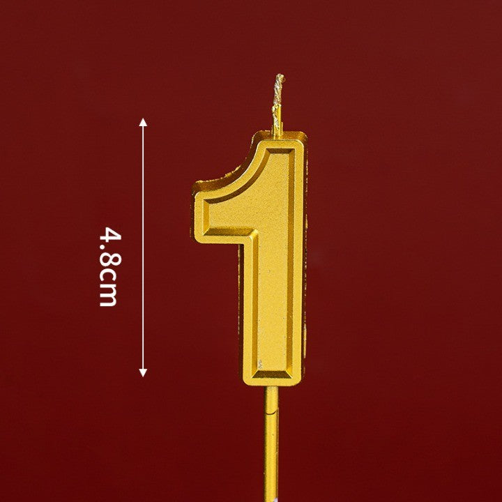 Lumanare pentru Tort Cifra 1, Klevo, 4.8 cm, Aniversare, Aurie