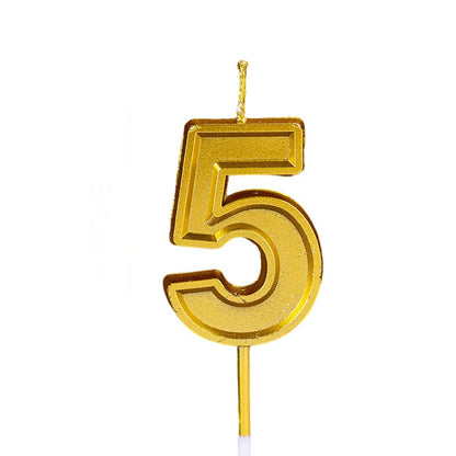 Lumanare pentru Tort Cifra 5, Klevo, 4.8 cm, Aniversare, Aurie