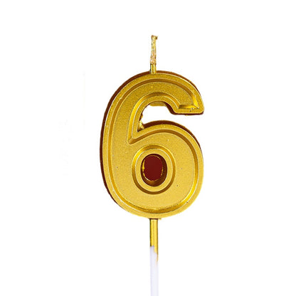 Lumanare pentru Tort Cifra 6, Klevo, 4.8 cm, Aniversare, Aurie
