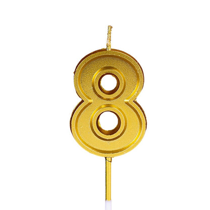 Lumanare pentru Tort Cifra 8, Klevo, 4.8 cm, Aniversare, Aurie