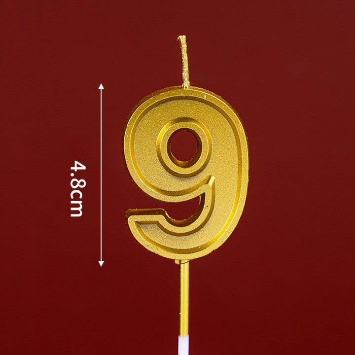 Lumanare pentru Tort Cifra 9, Klevo, 4.8 cm, Aniversare, Aurie