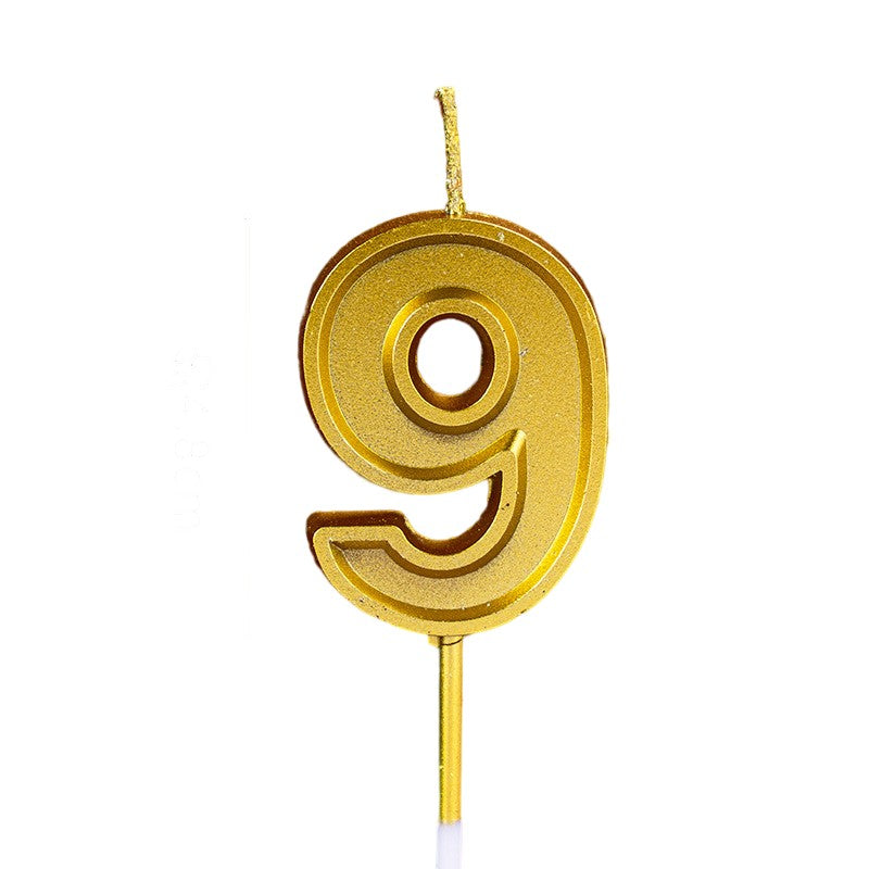 Lumanare pentru Tort Cifra 9, Klevo, 4.8 cm, Aniversare, Aurie