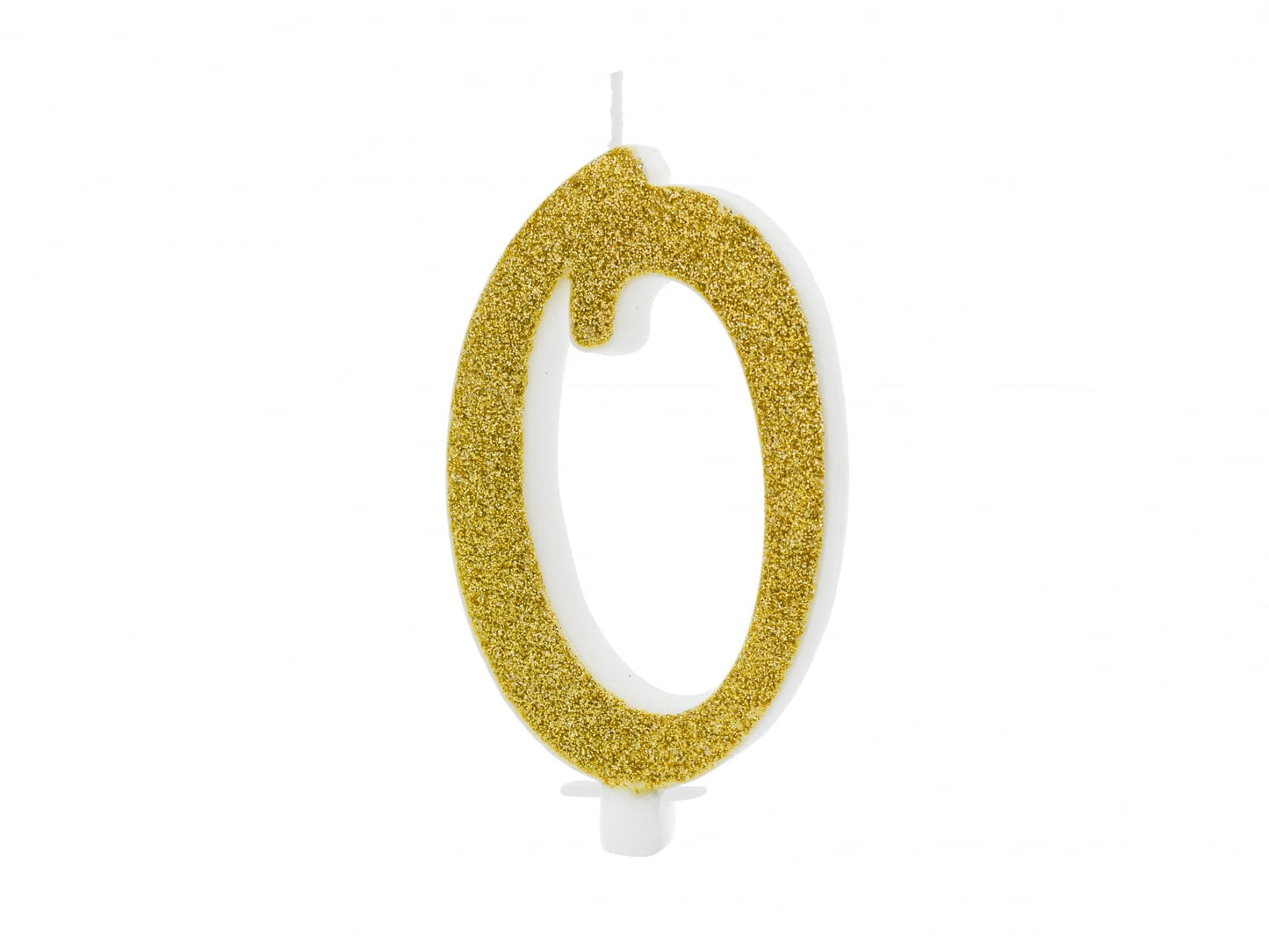 Lumânare cifra 0, aurie, 10cm