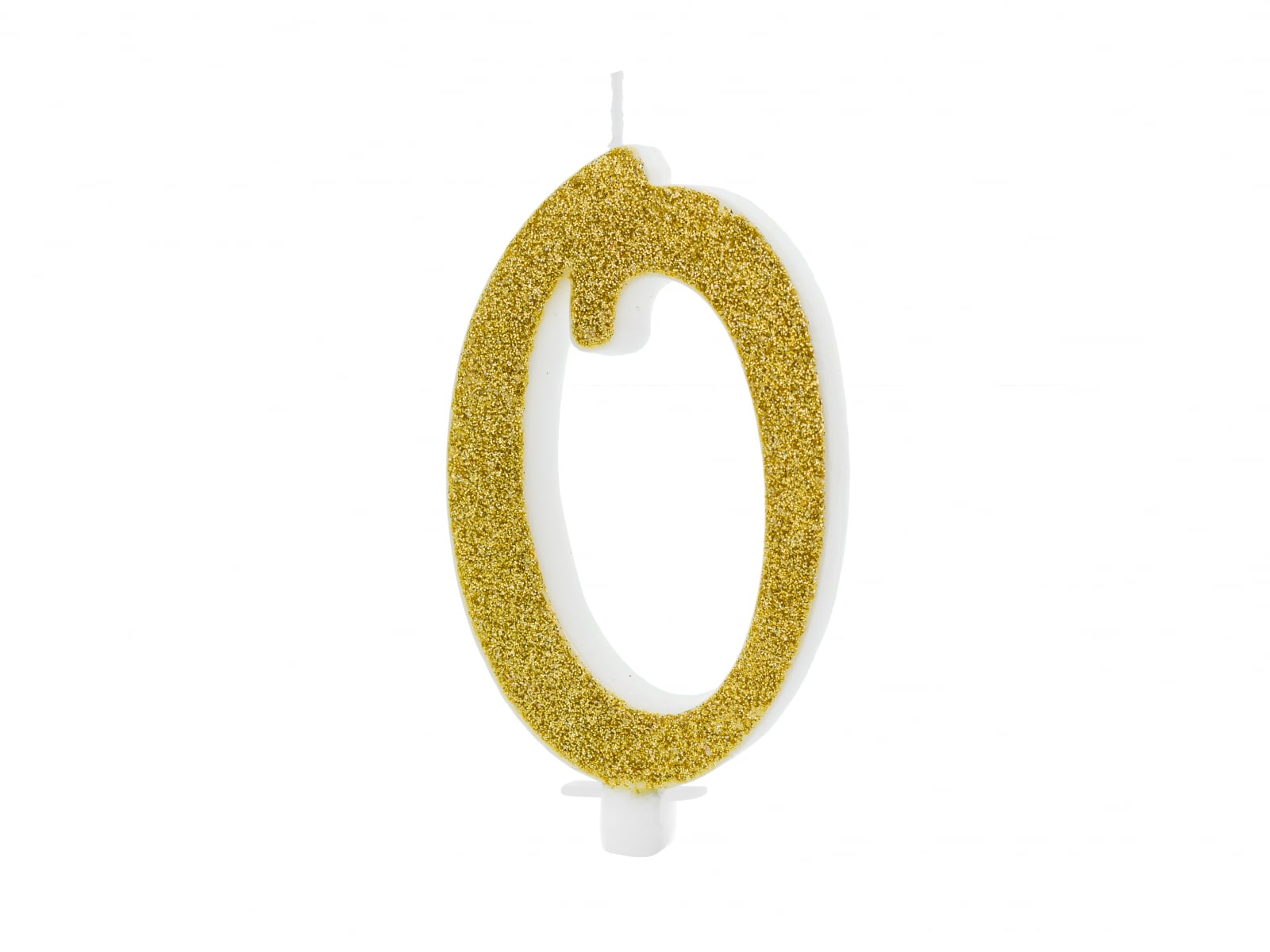 Lumânare cifra 0, aurie, 10cm