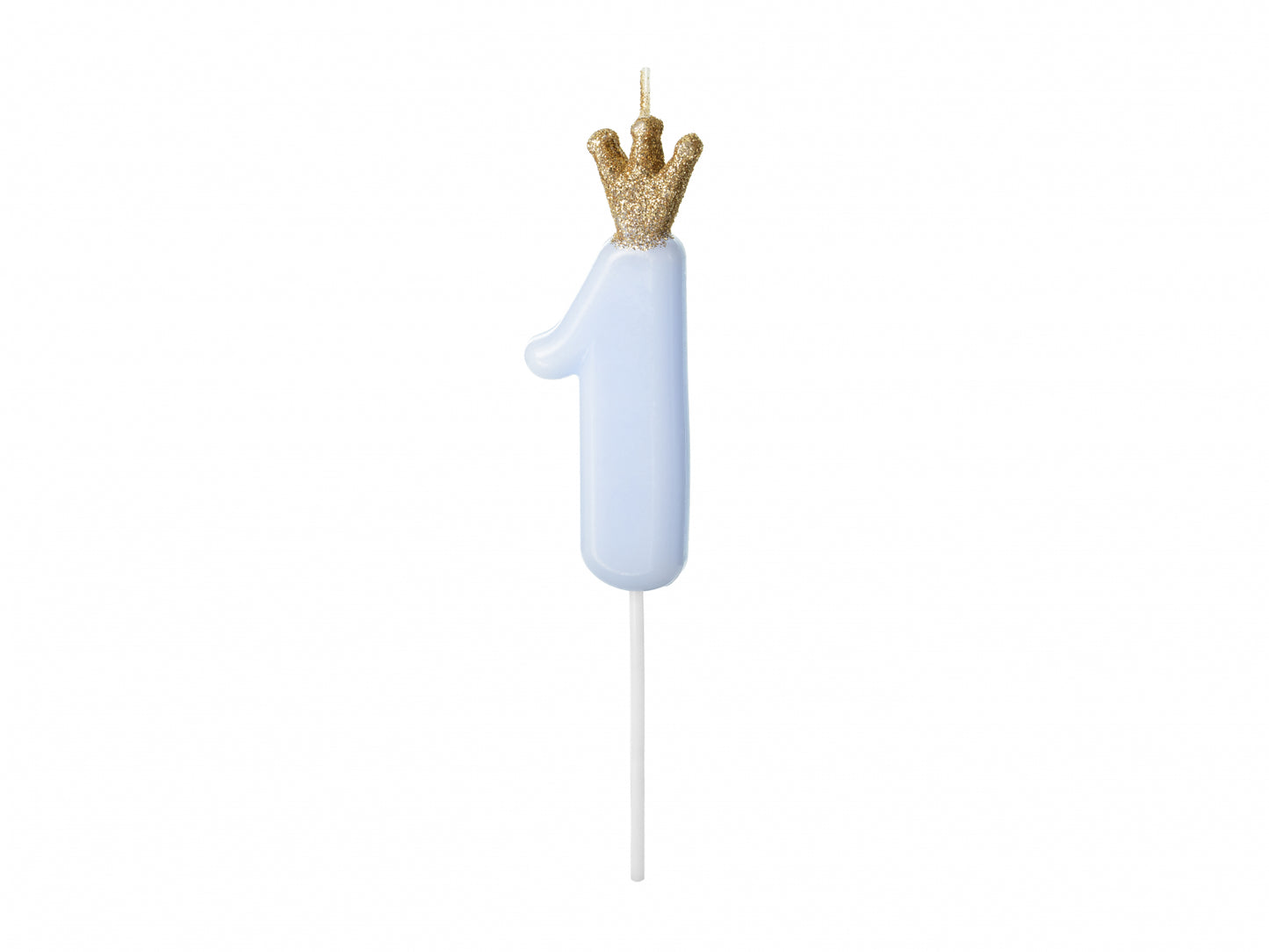 Lumânare cifra 1, albastru deschis, 9.5cm
