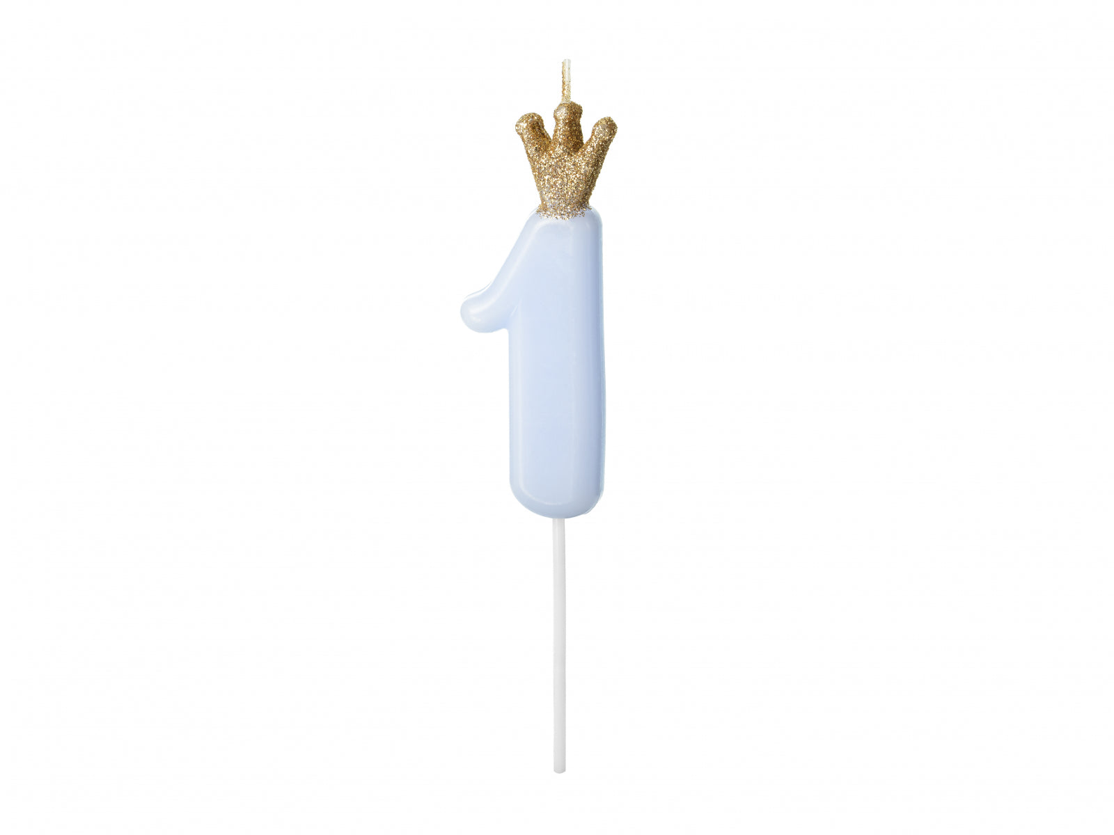Lumânare cifra 1, albastru deschis, 9.5cm