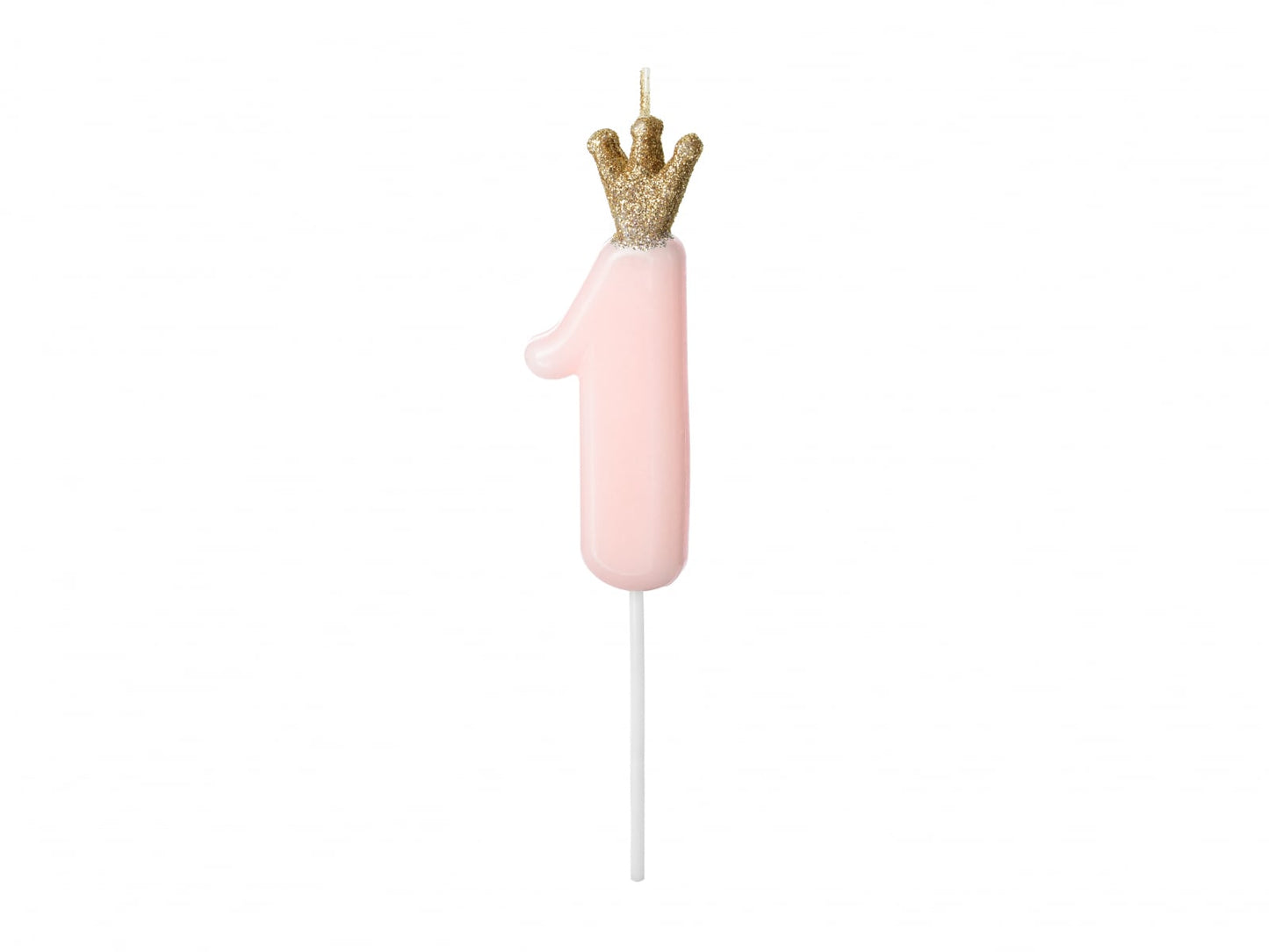 Lumânare cifra 1, roz deschis, 9.5cm