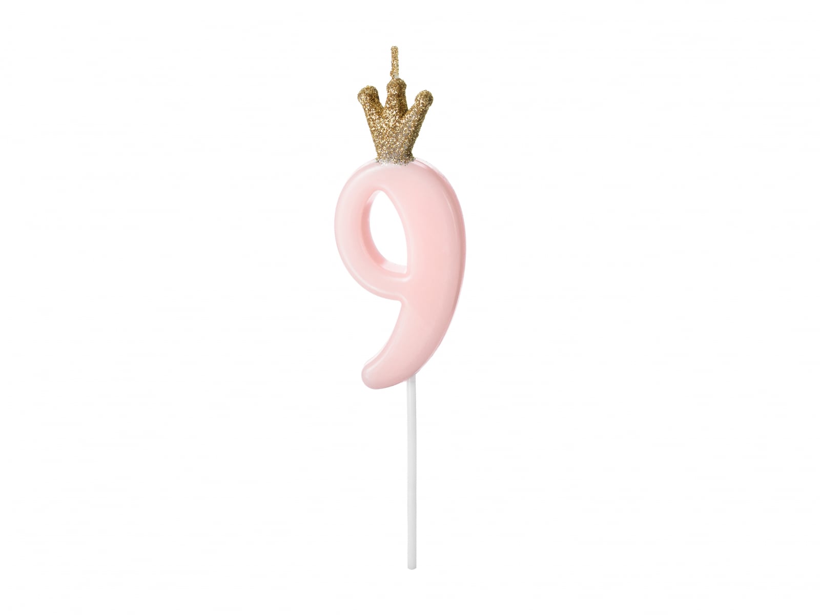 Lumânare cifra 9, roz deschis, 9.5cm