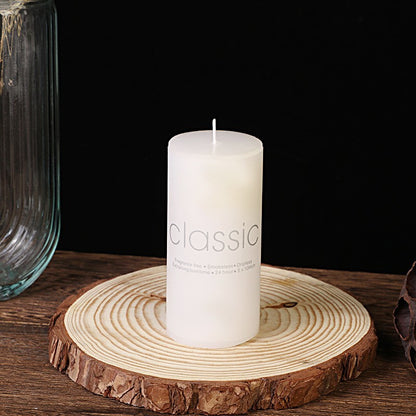 Lumanare Decorativa, Klevo, din Parafina, Cilindrica, Fara Fum si Fara Parfum, 5 x 10 cm, 190 g, Ardere 24h, Ivory Alb