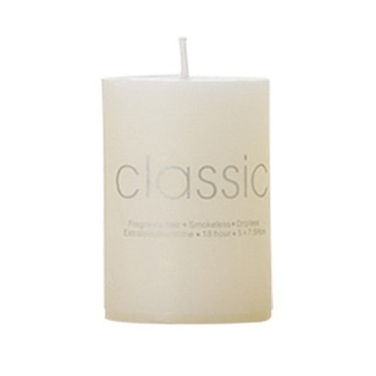 Lumanare Decorativa, Klevo, din Parafina, Cilindrica, Fara Fum si Fara Parfum, 5 x 7.5 cm, 130 g, Ardere 36h, Ivory Alb