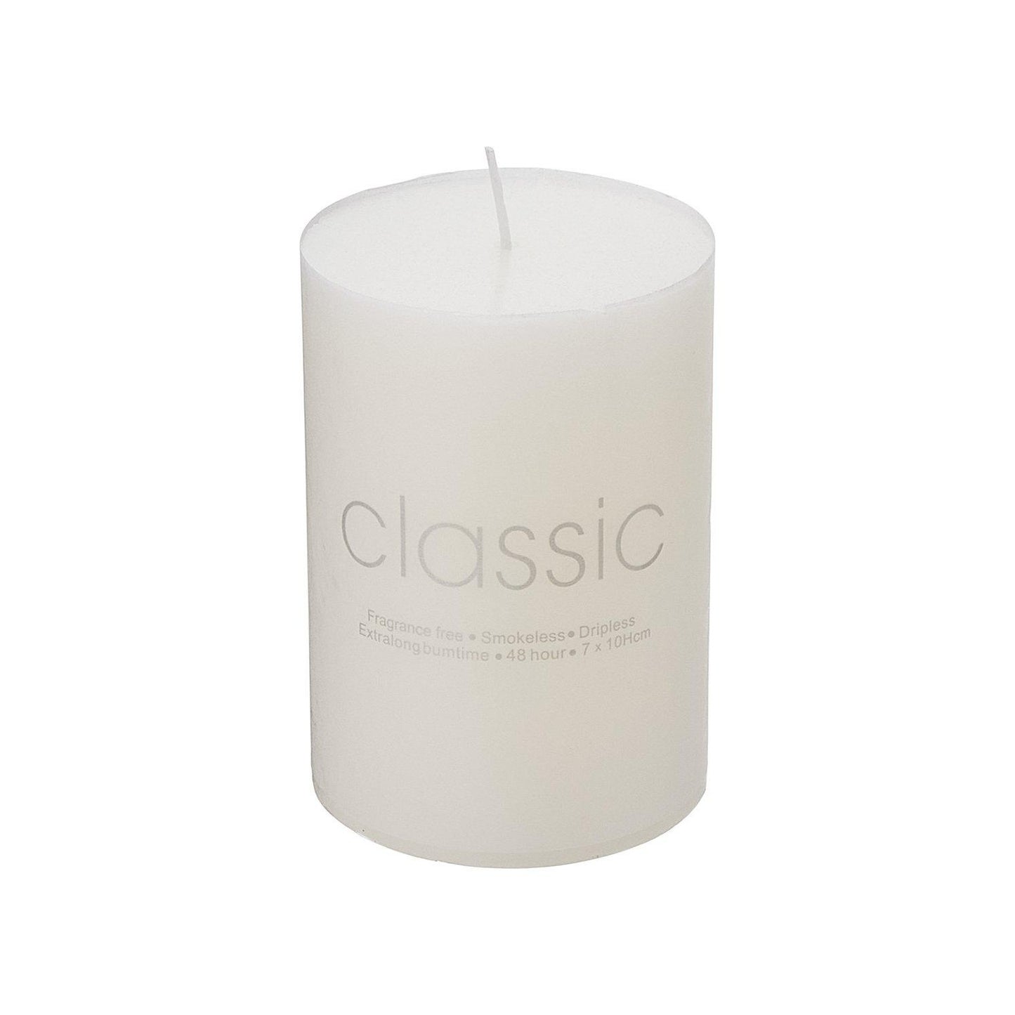 Lumanare Decorativa, Klevo, din Parafina, Cilindrica, Fara Fum si Fara Parfum, 7 x 10 cm, 300 g, Ardere 48h, Ivory Alb