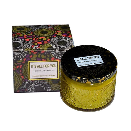 Lumanare Parfumata, Klevo, Model Borcan, Galben, Aroma de Lavanda