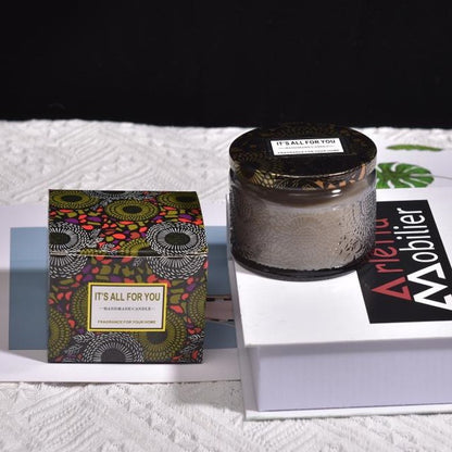 Lumanare Parfumata, Klevo, Model Borcan, Gri, Aroma de Lemn de Santal