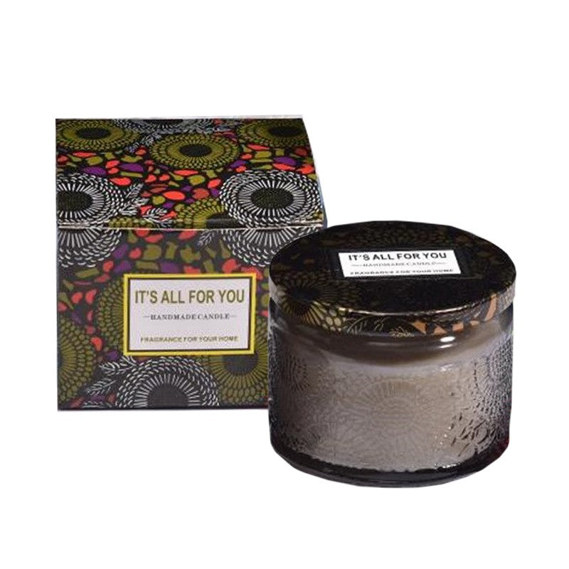 Lumanare Parfumata, Klevo, Model Borcan, Gri, Aroma de Lemn de Santal