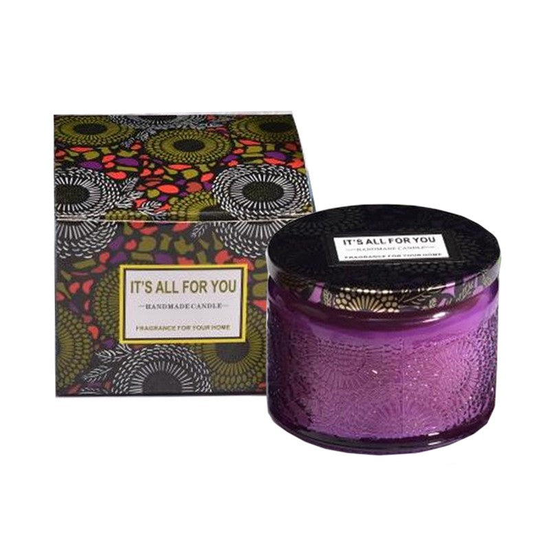 Lumanare Parfumata, Klevo, Model Borcan, Mov, Aroma de Ceai Alb