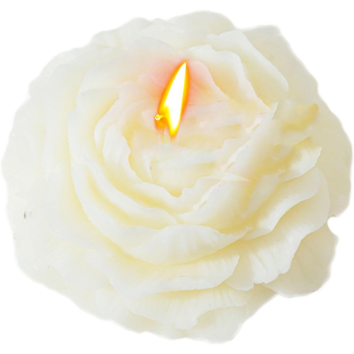 Lumanare Parfumata, Klevo, Model Trandafir, Ardere 10h, 70 g, 7.5 x 3.5 cm, Parfum de Tuberoza, Alb