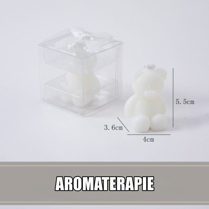 Lumanare Parfumata, Klevo, Model Ursulet, Alba, Aromaterapie, 5.5x3.6x4 cm