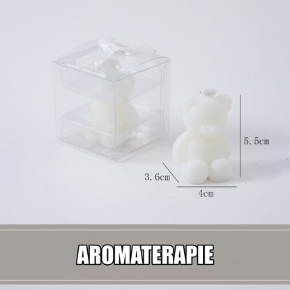 Lumanare Parfumata, Klevo, Model Ursulet, Alba, Aromaterapie, 5.5x3.6x4 cm