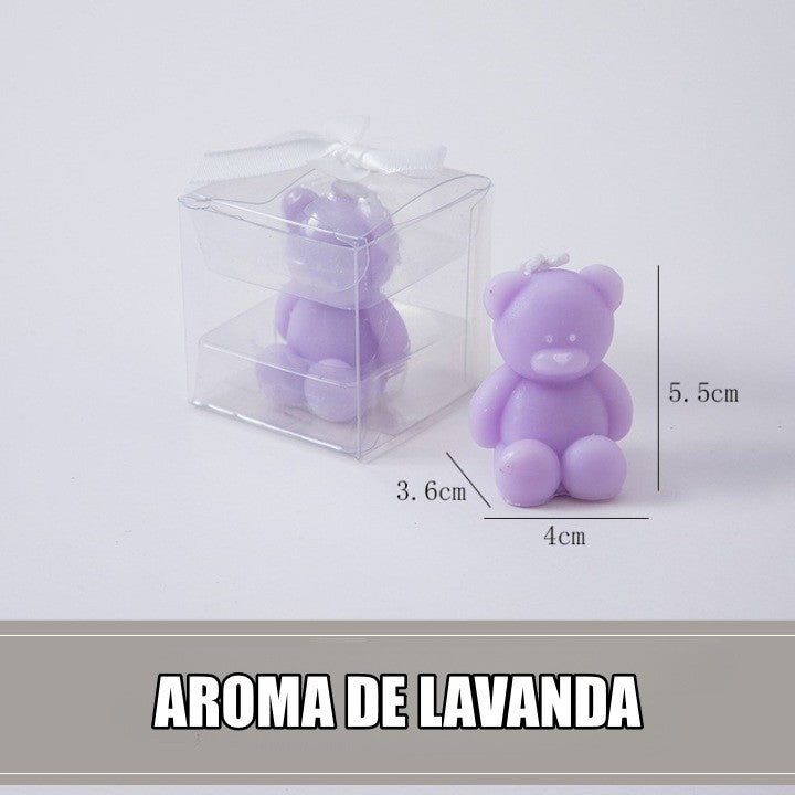 Lumanare Parfumata, Klevo, Model Ursulet, Mov, Aroma de Lavanda, 5.5x3.6x4 cm