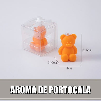 Lumanare Parfumata, Klevo, Model Ursulet, Portocaliu, Aroma de Portocala, 5.5x3.6x4 cm