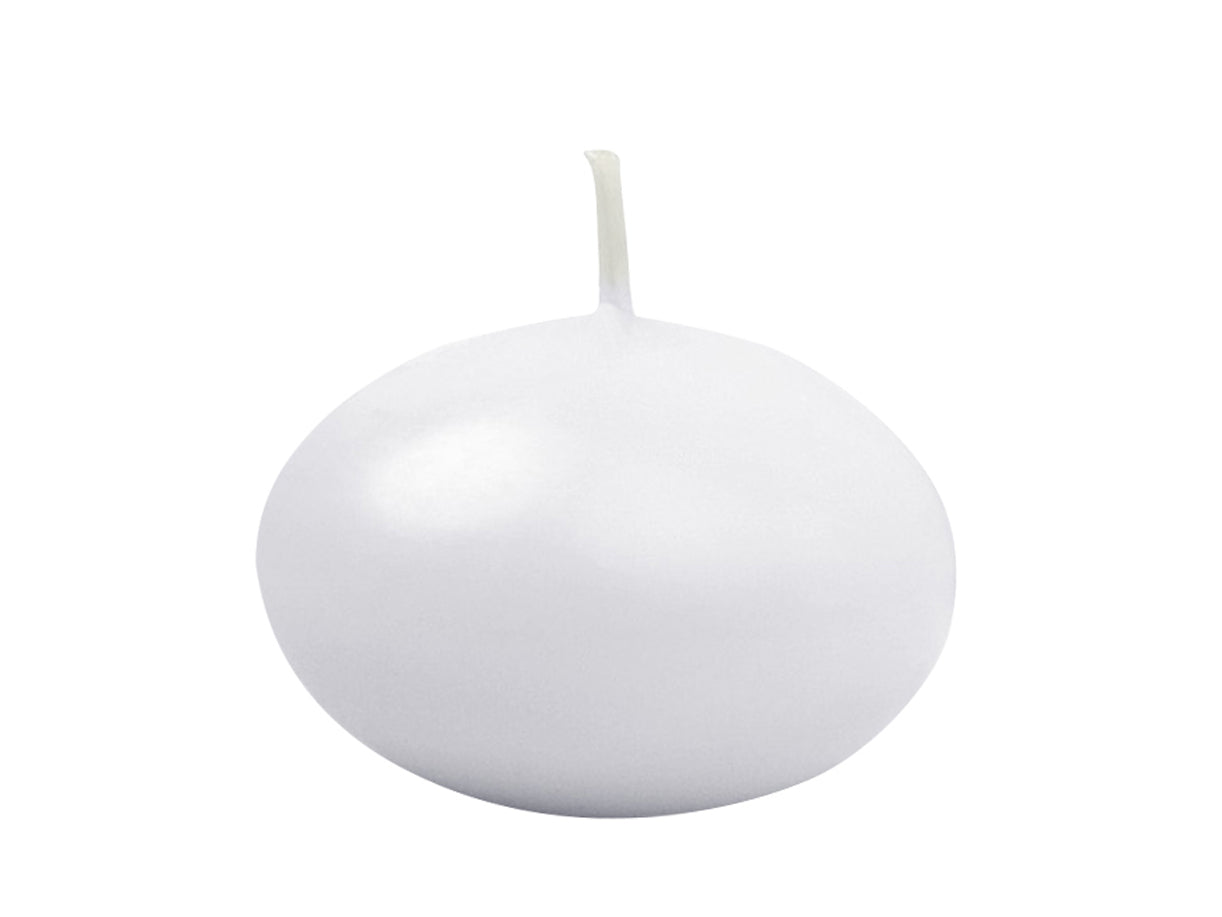 Lumânare plutitoare disc, mat, alb, 5cm