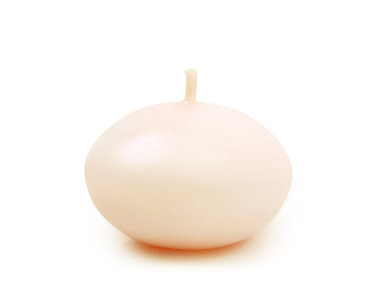 Lumânare plutitoare disc, mat, crem, 4cm