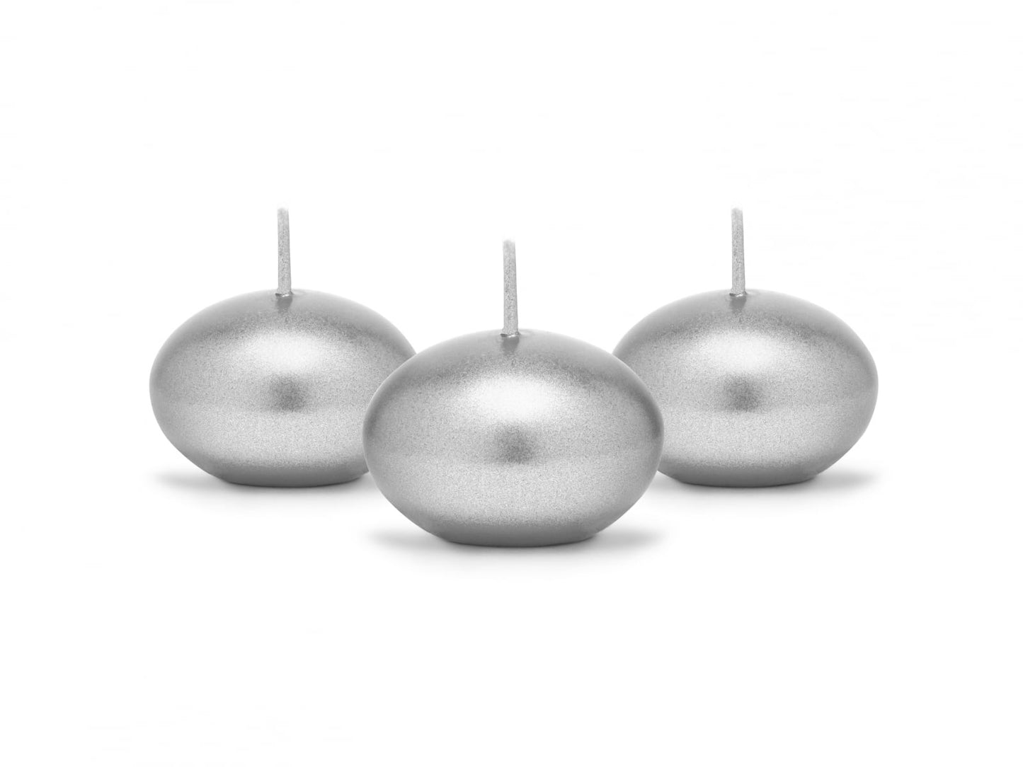 Lumânare plutitoare disc, argintie, 4cm