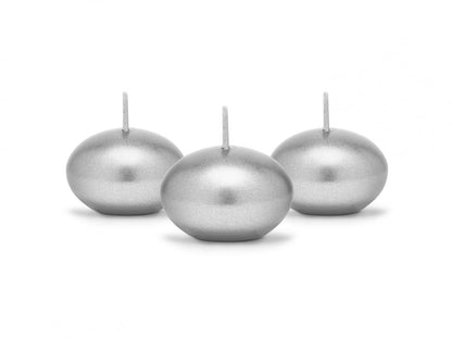 Lumânare plutitoare disc, argintie, 4cm