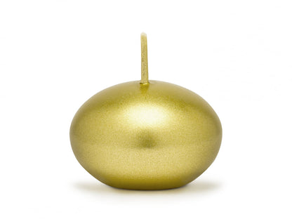 Lumânare plutitoare disc, metalic, aurie, 4cm