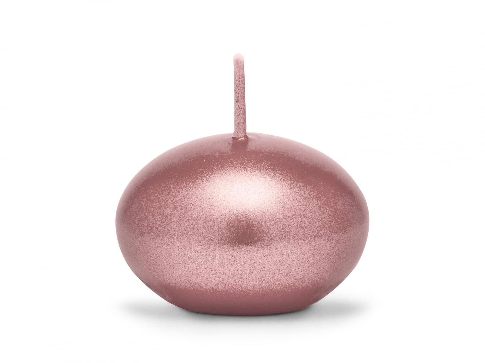 Lumânare plutitoare disc, metalic, roz aurie, 4cm