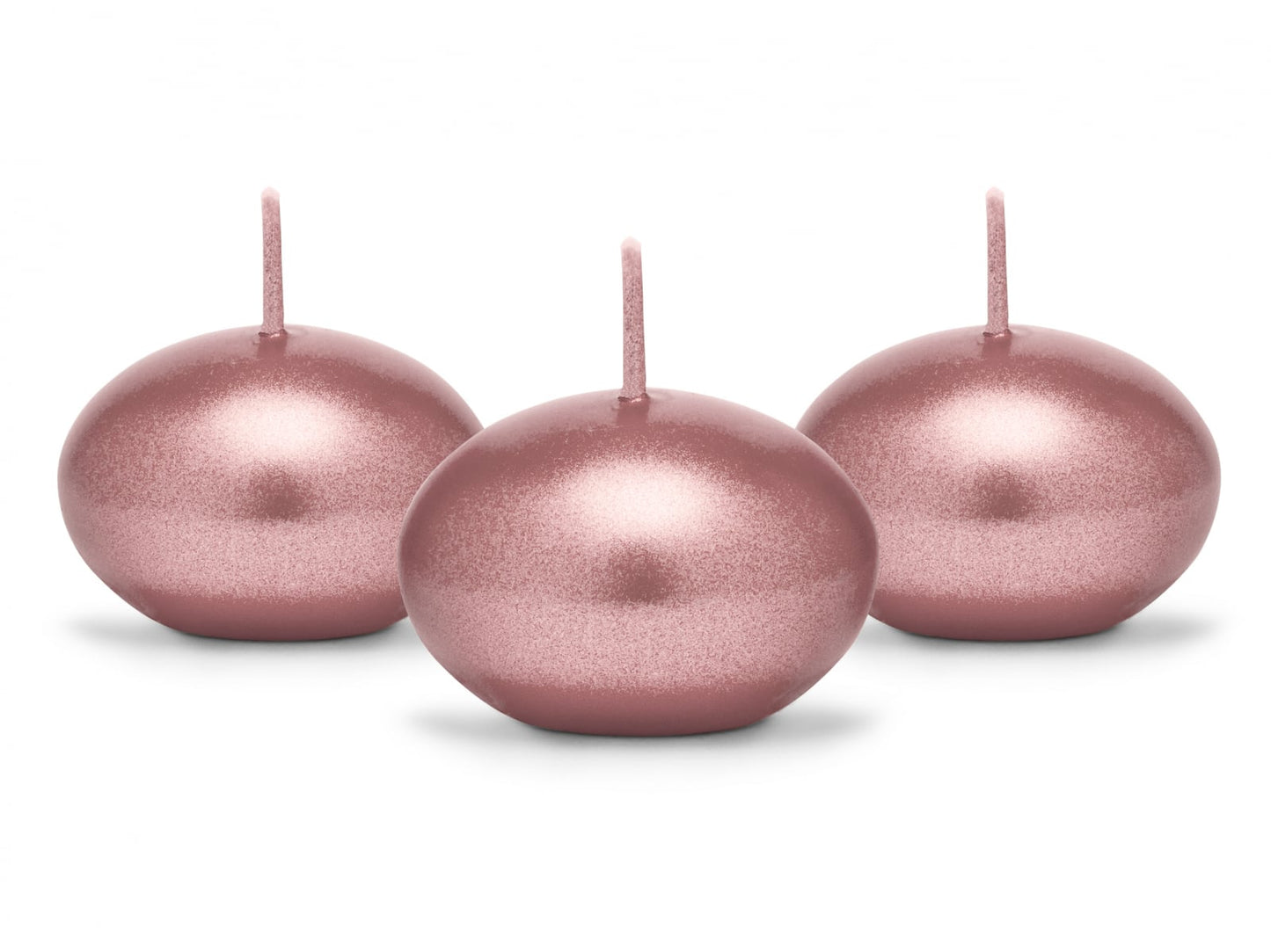 Lumânare plutitoare disc, metalic, roz aurie, 4cm