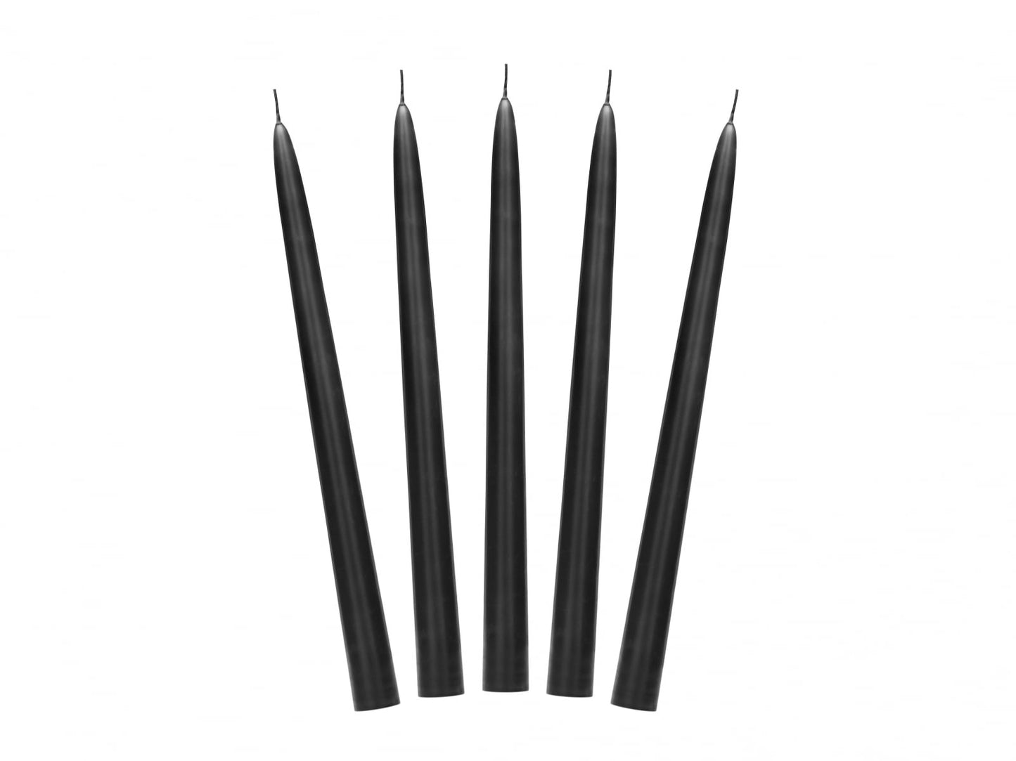 Lumânări conice, negru mat, 24cm