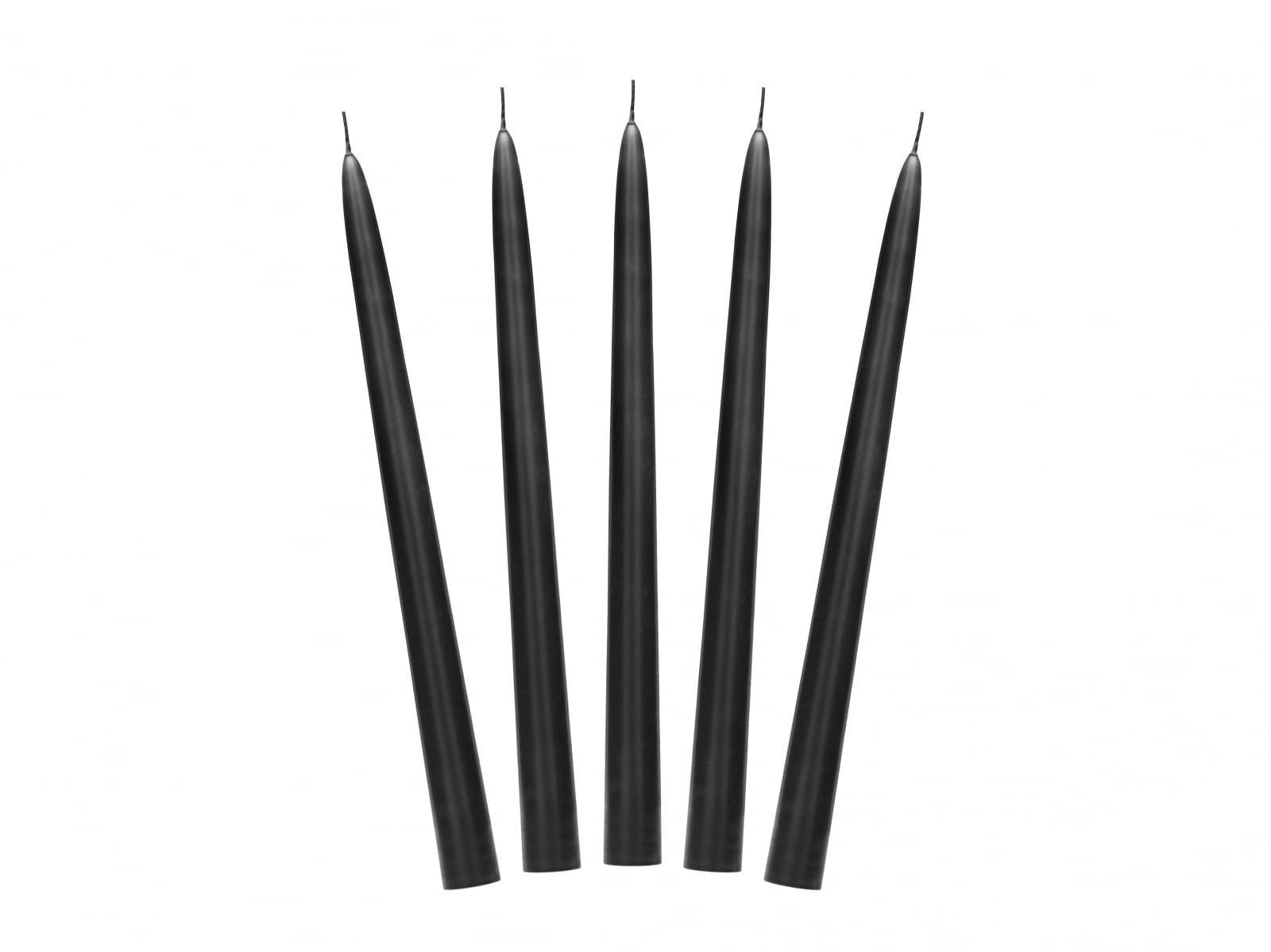 Lumânări conice, negru mat, 24cm