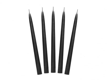 Lumânări conice, negru mat, 24cm