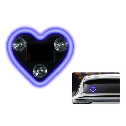 Lumina Auto Ambientala, Klevo, Model Inima, Incarcare Solara/USB, Afisaj Baterie, 9.7 x 8.4 x 1.6 cm, Albastru