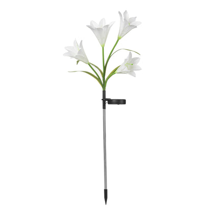 Lumina solara LED tip Crin cu 4 flori, inaltime 80 cm, pentru gradina, Klevo