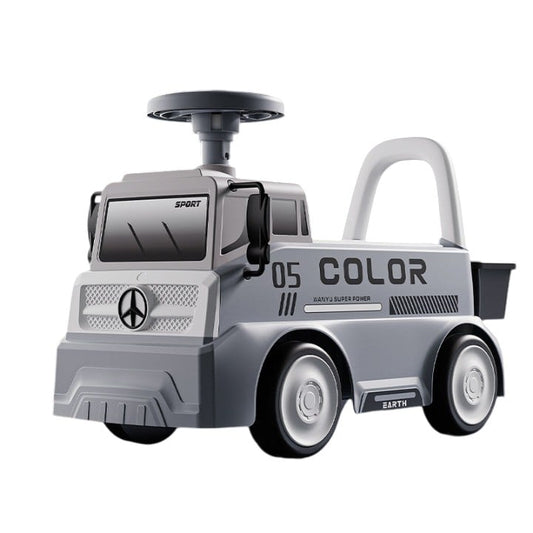 MaÈ™inuÈ›Äƒ pentru copii, Klevo, 3 ani, Model Camion, Sport, Claxon, Cutie Depozitare, 62x26x40 cm, Gri