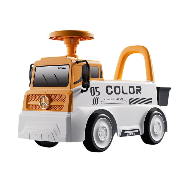 MaÈ™inuÈ›Äƒ pentru copii, Klevo, 3 ani, Model Camion, Sport, Claxon, Cutie Depozitare, 62x26x40 cm, Portocaliu