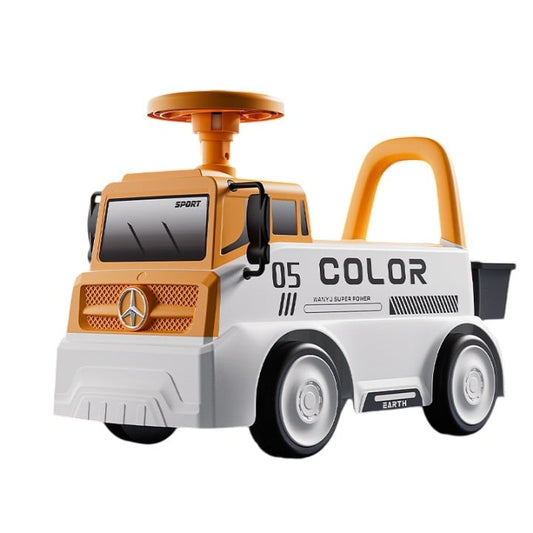 MaÈ™inuÈ›Äƒ pentru copii, Klevo, 3 ani, Model Camion, Sport, Claxon, Cutie Depozitare, 62x26x40 cm, Portocaliu