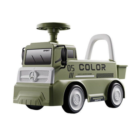 MaÈ™inuÈ›Äƒ pentru copii, Klevo, 3 ani, Model Camion, Sport, Claxon, Cutie Depozitare, 62x26x40 cm, Verde