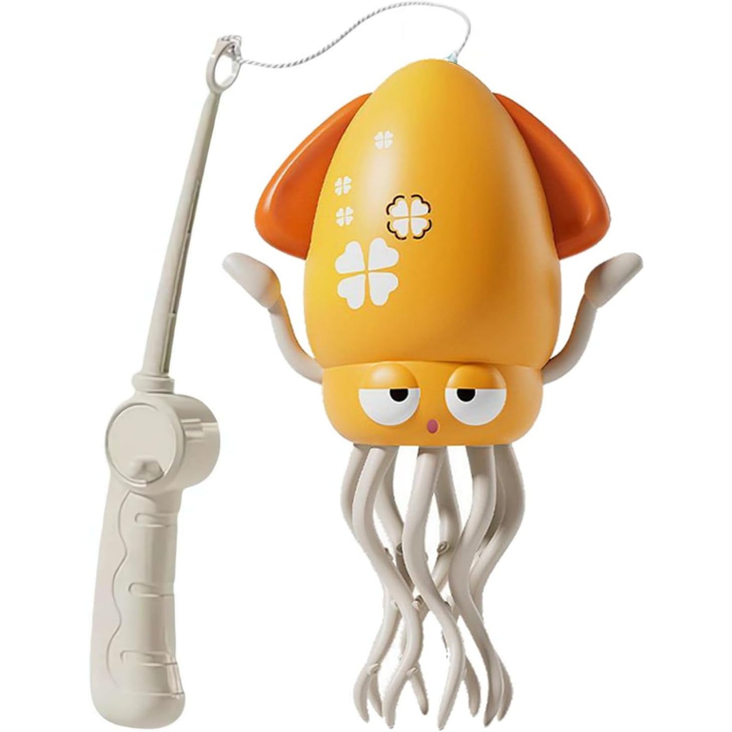 Caracatita Dansatoare, Klevo, +3 Ani, 3 Moduri, din ABS, Incarcare USB, cu Undita Inclusa, 12.6 x 7.6 x 20.7 cm, Galben